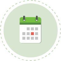 Ilustração de calendário com o dia da realização de reparos marcado
